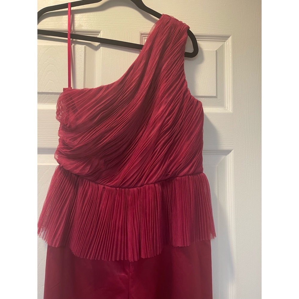 Hutch One-Shoulder Raspberry Red Jumpsuit - Picture 7 of 9